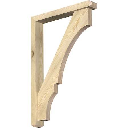 Ekena Millwork Balboa Craftsman Rough Sawn Bracket w/ Offset Brace, Douglas Fir, 4"W x 26"D x 38"H BKT0402X26X38BOA04RDF